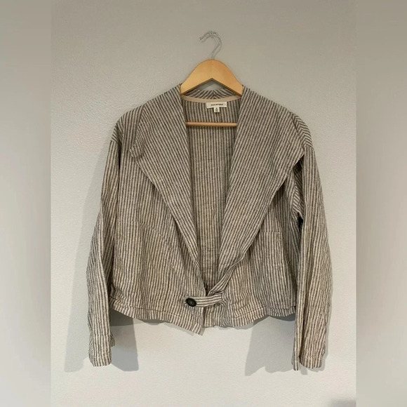 Max Studio Linen & Cotton cardigan Shirt Cover with single button - Picture 1 of 4